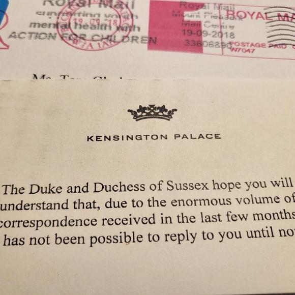 Prince Harry - Meghan Markle SUSSEX wedding card - Picture 5 of 5